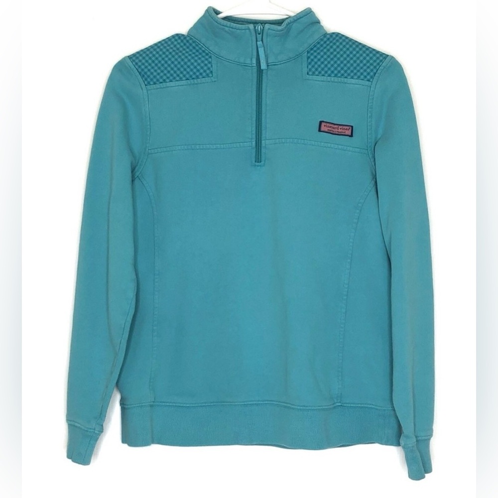 VINEYARD VINES || Teal/Turquoise Zip-Up Pullover Sweatshirt. Sz. S